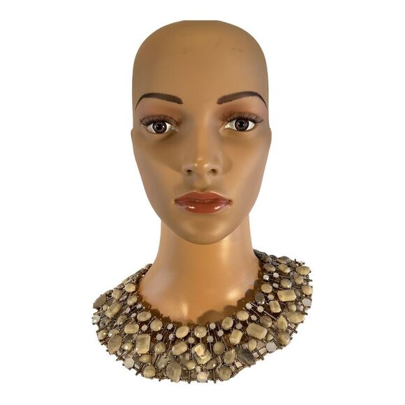 Sophia + Kate Collection Women’s Gemstone Collar Necklace Ivory And Gold. - Picture 4 of 16